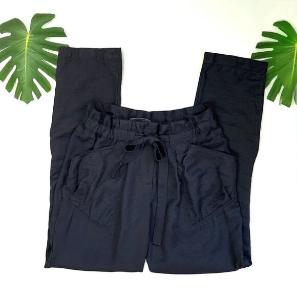 BCBGMaxAzria Fiona Paperbag Tie-Waist Joggers | Adjustable Length Pants - Picture 6 of 10